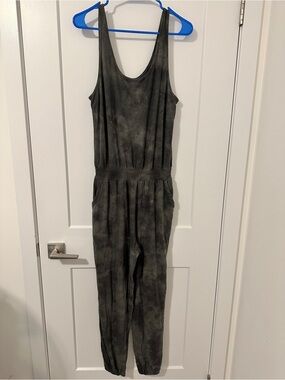 Aerie Charcoal Grey Tie dye Sleeveless Jumpsuit One Piece Size Small